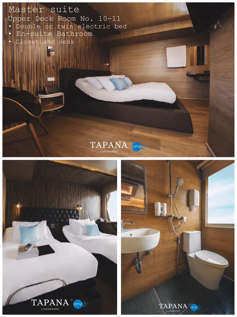 ห้อง Master Suite ชั้น Upper Deck เรือ Tapana Catamaran